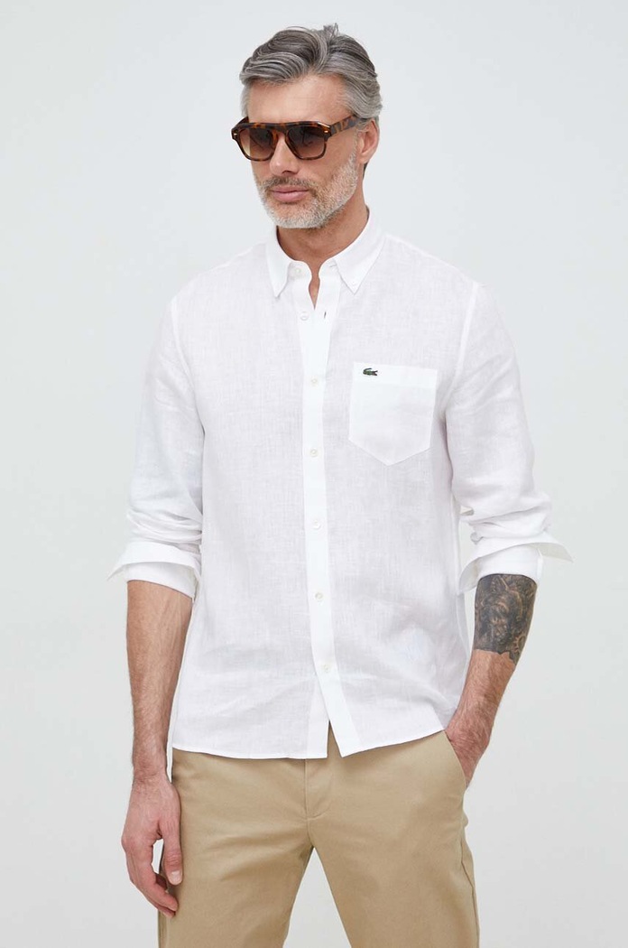 Lacoste koszula lniana biały CH5692