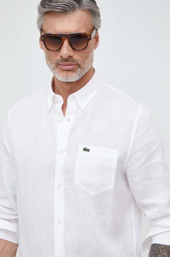 Lacoste koszula lniana CH5692 biały