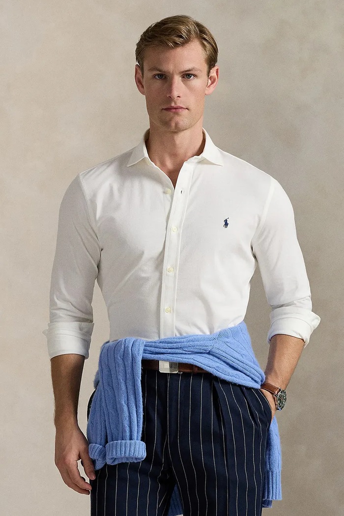 Bavlnená košeľa Polo Ralph Lauren jednofarebný biela 710899386