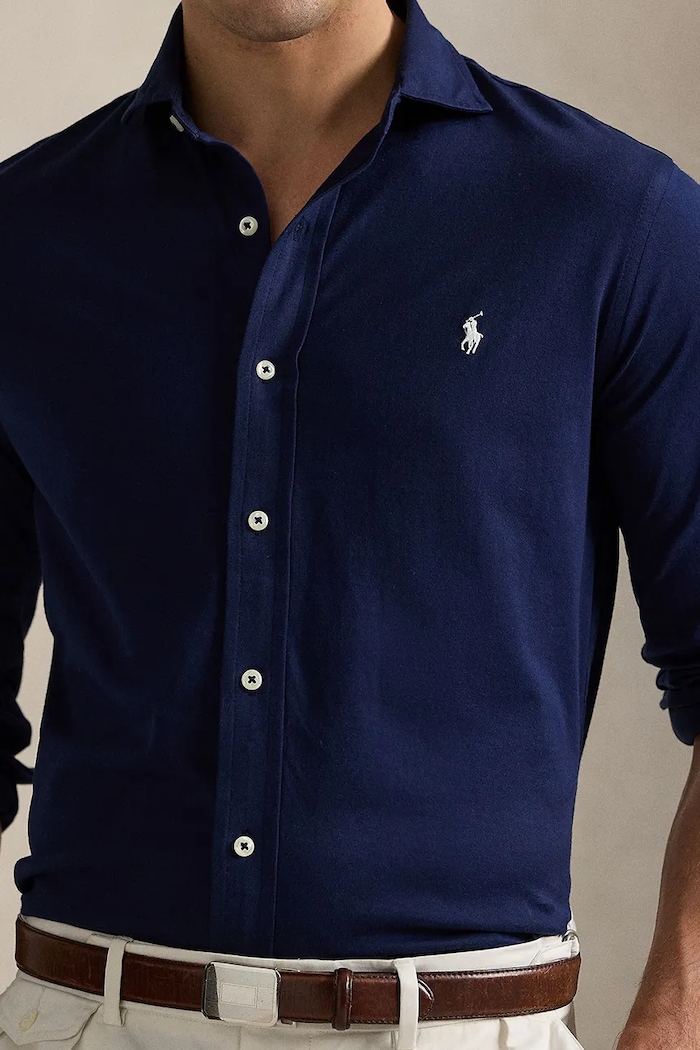 Bavlnená košeľa Polo Ralph Lauren tmavomodrá 710899386