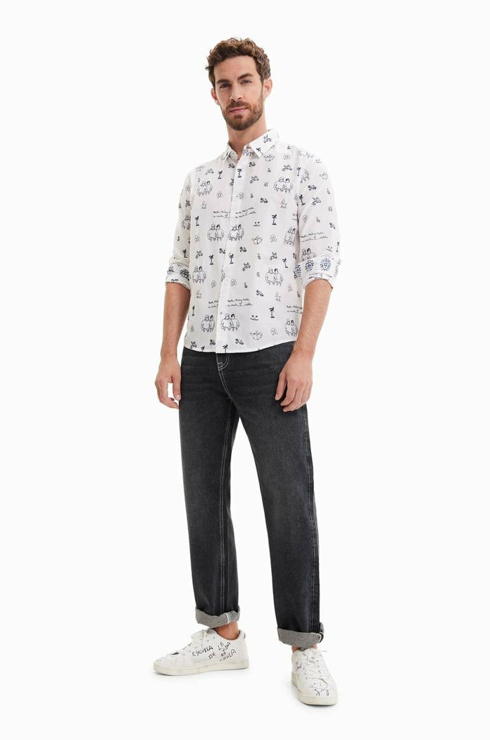 Odzież Desigual koszula bawełniana 23SMCW16 biały
