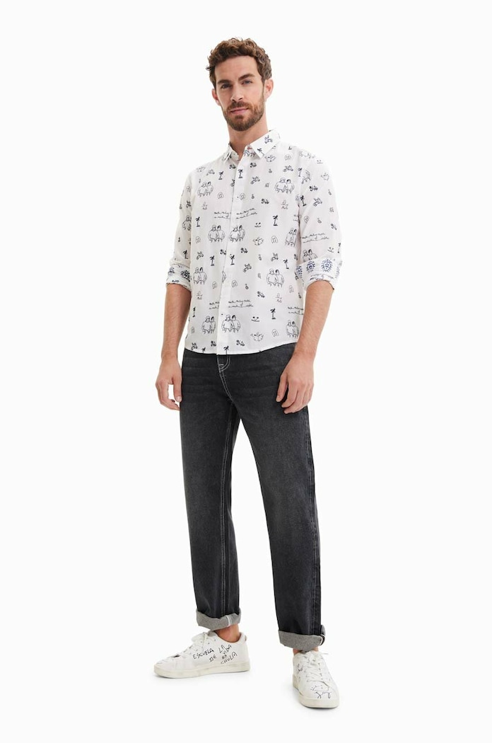 Odzież Desigual koszula bawełniana 23SMCW16 biały