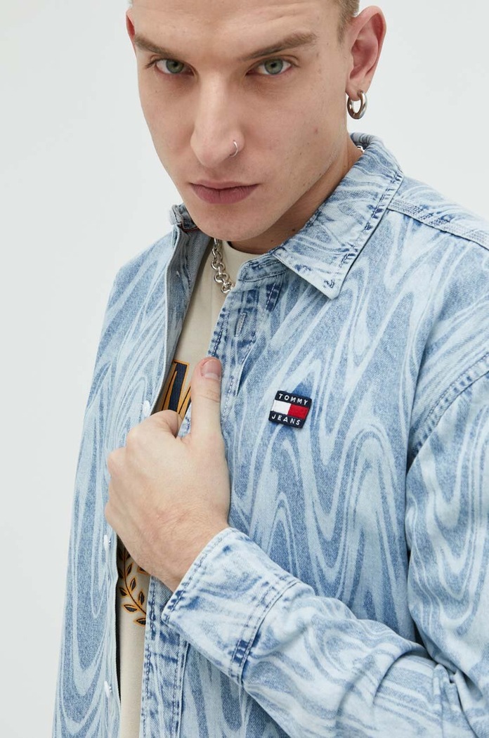Tommy Jeans koszula jeansowa DM0DM15929.PPYX niebieski