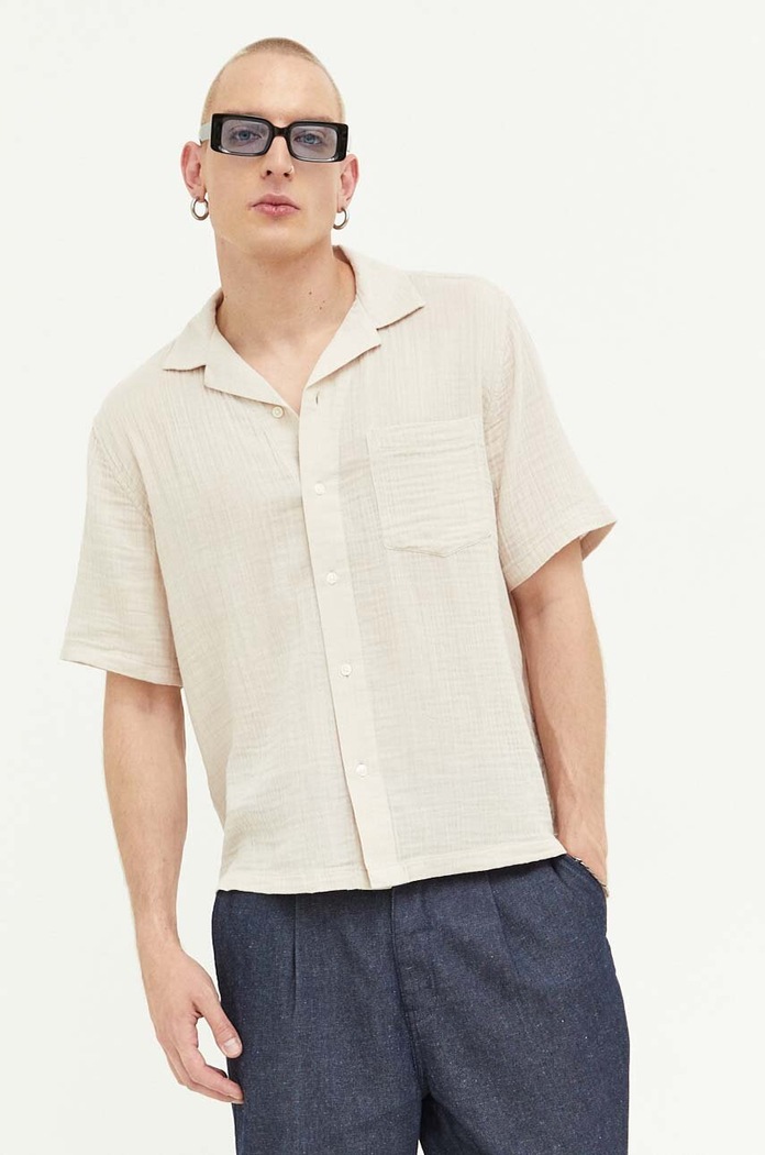 Košile Abercrombie & Fitch hladký béžová KI125.3099.400