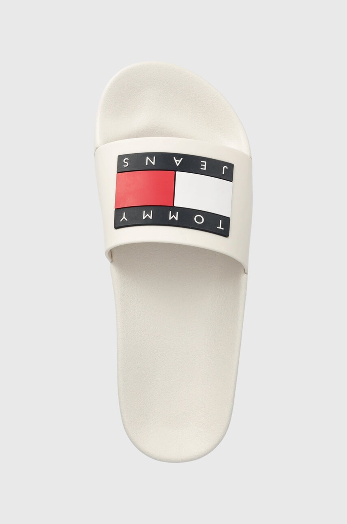 Чехли Tommy Jeans FLAG POOL SLD ESS бял EN0EN02115