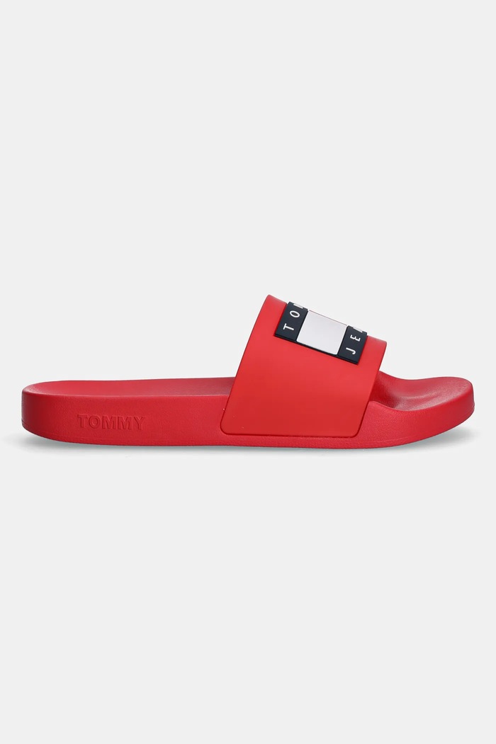 Παντόφλες Tommy Jeans FLAG POOL SLD ESS EN0EN02115 κόκκινο SS25