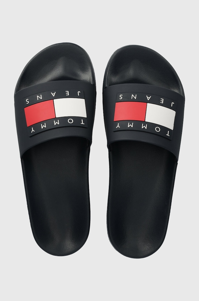 Tommy Jeans papuci FLAG POOL SLD ESS sintetic bleumarin EN0EN02115