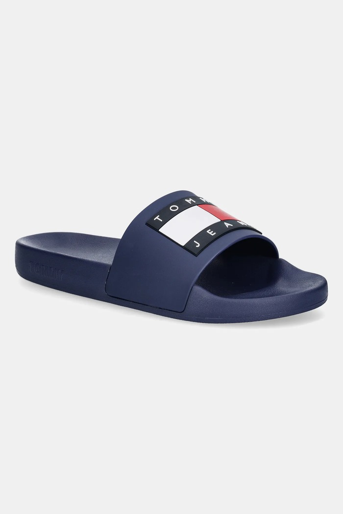 Natikači Tommy Jeans FLAG POOL SLD ESS Sintetični mornarsko modra EN0EN02115