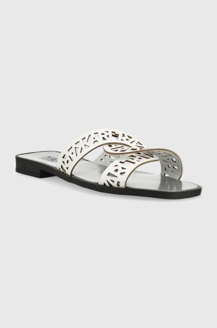 Karl Lagerfeld klapki skórzane SKOOT KL80429.011 biały SS23