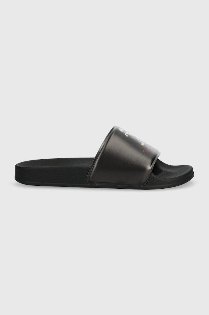 Šľapky Karl Lagerfeld KONDO KL x DD imitácia kože čierna KL98903.V00