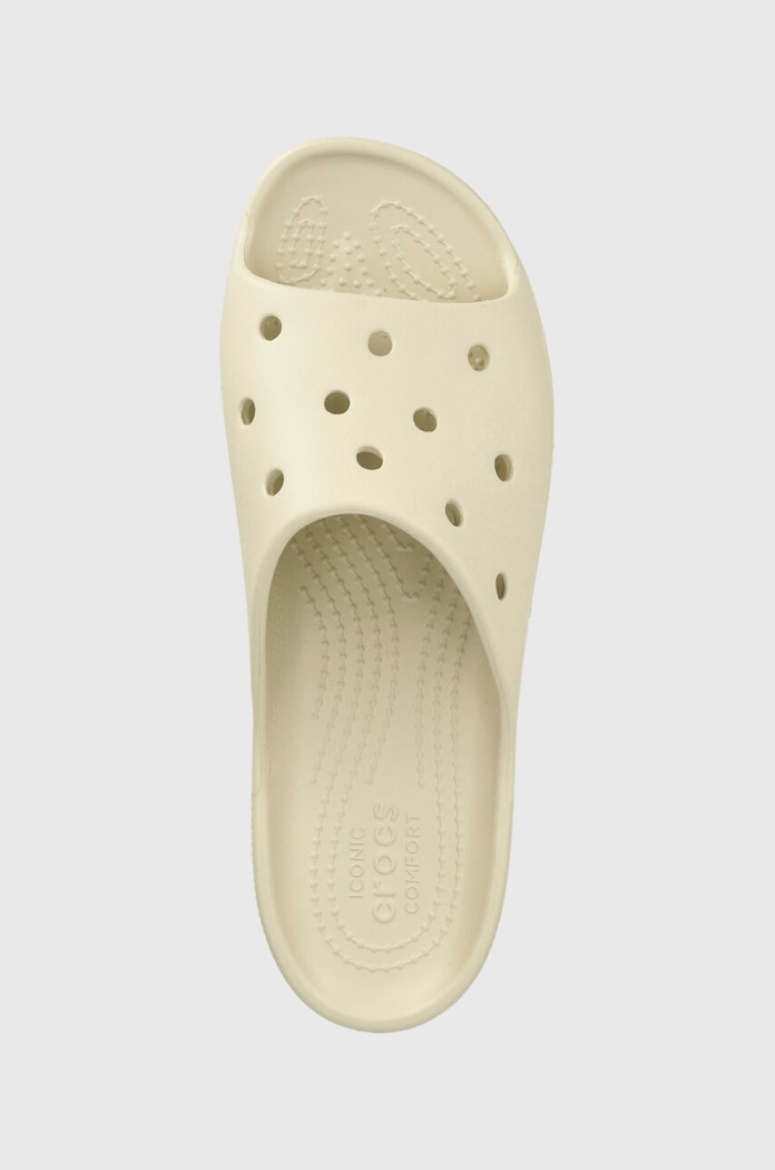 Crocs klapki Classic Platform Slide beżowy 208180.2Y2