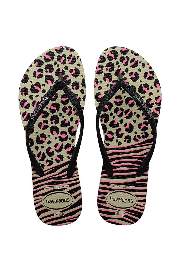 Σαγιονάρες Havaianas SLIM ANIMALS φλατ μαύρο 4147964.0006