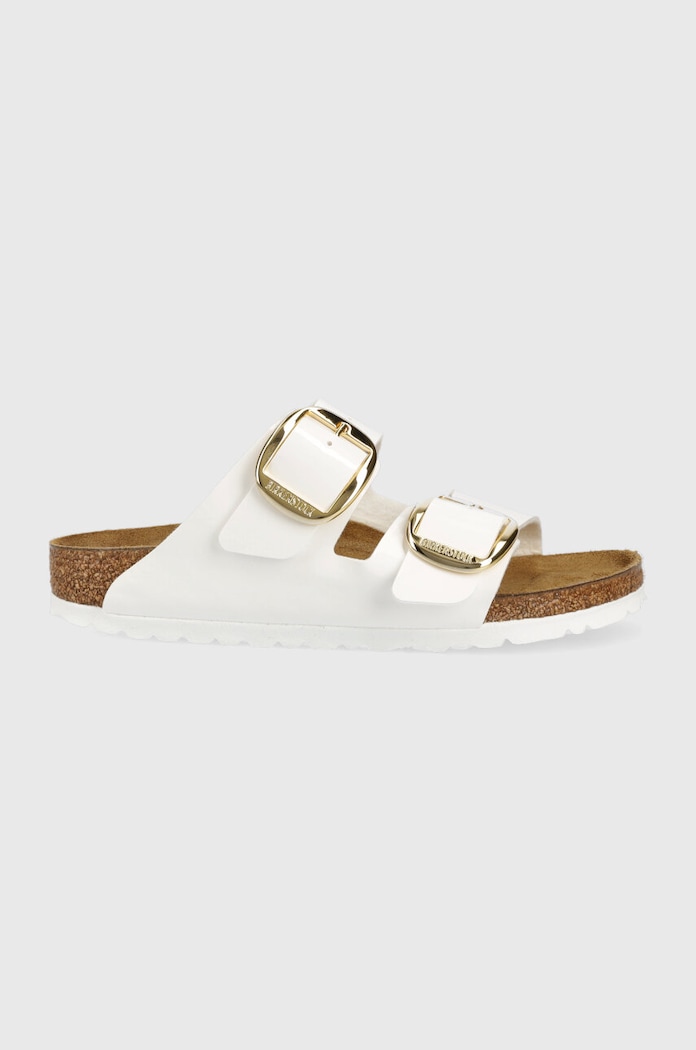 Šľapky Birkenstock Arizona Big Buckle imitácia lakovanej kože biela 1019818