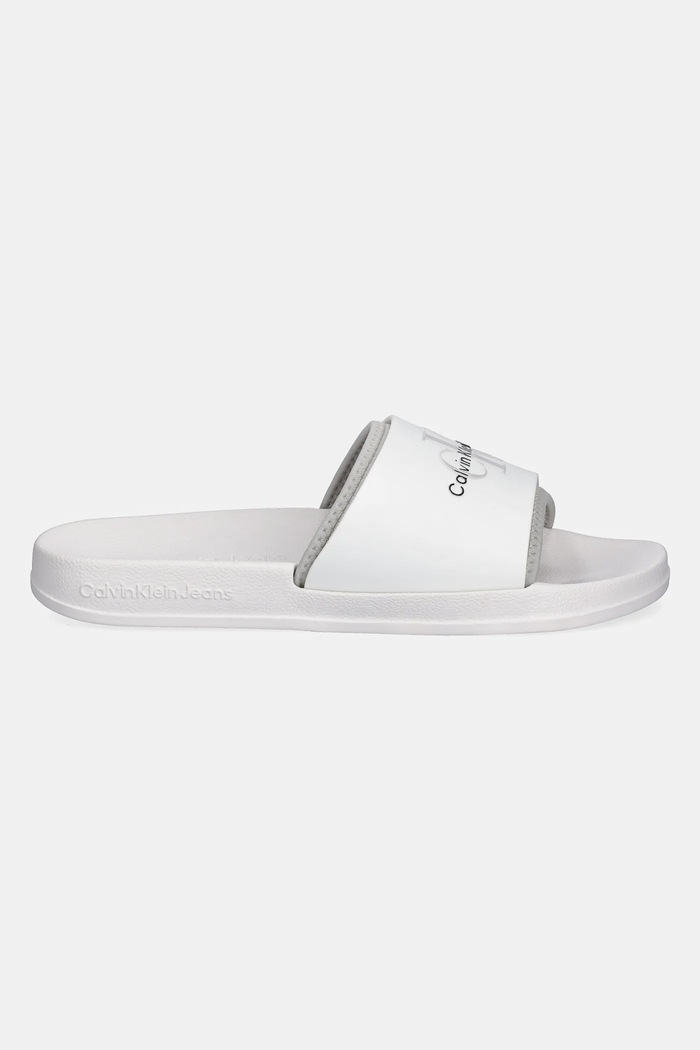 Calvin Klein Jeans Klapki SLIDE MONOGRAM TPU YM0YM00361 biały SS25