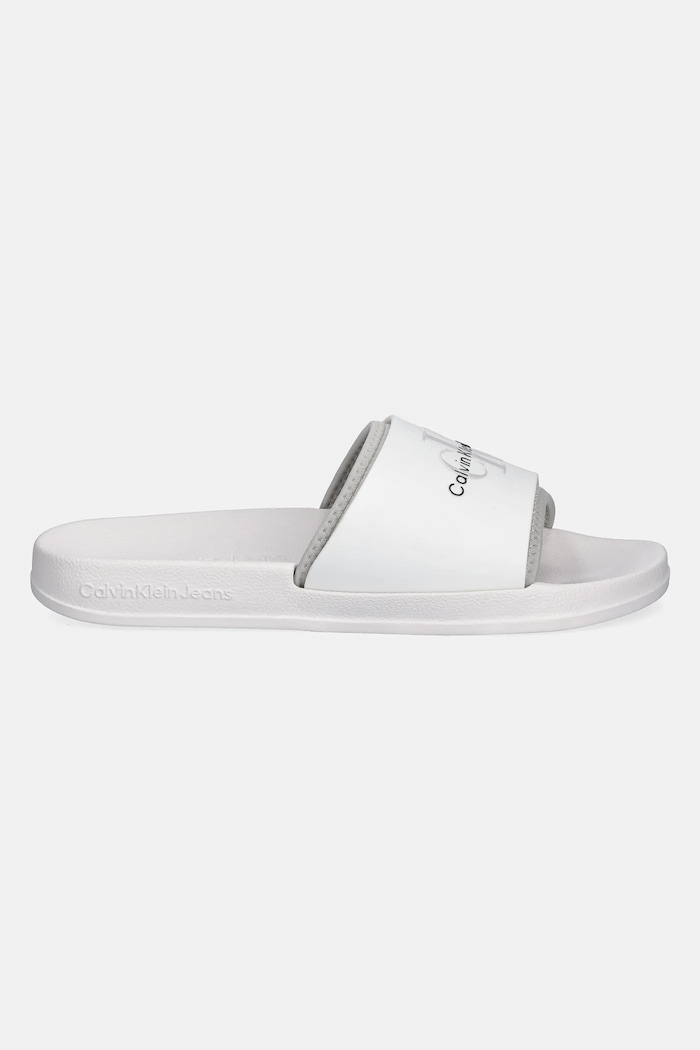 Calvin Klein Jeans Klapki SLIDE MONOGRAM TPU YM0YM00361 biały SS25