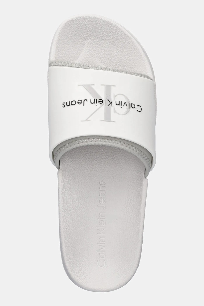 Klapki SLIDE MONOGRAM TPU Calvin Klein Jeans YM0YM00361 biały