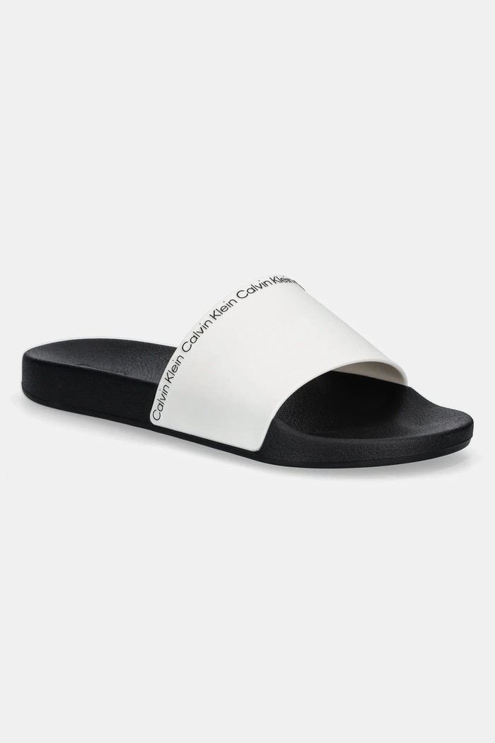Παντόφλες Calvin Klein POOL SLIDE RUBBER λευκό HM0HM00981