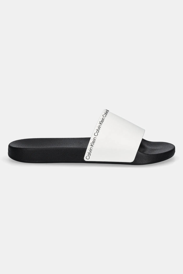 Παντόφλες Calvin Klein POOL SLIDE RUBBER HM0HM00981 λευκό SS25