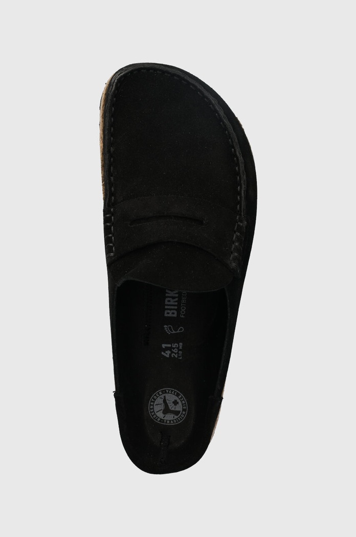 Birkenstock klapki zamszowe NAPLES czarny 1024880