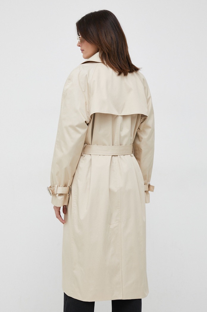 Odzież Calvin Klein płaszcz bawełniany K20K204999.PPYX beżowy