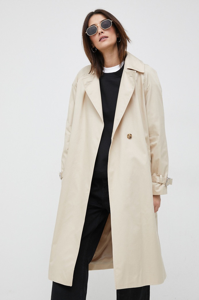 Calvin Klein płaszcz bawełniany beżowy K20K204999.PPYX