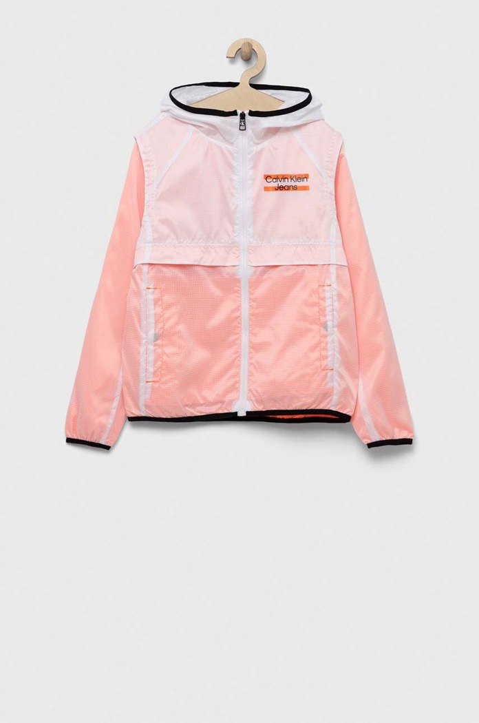 Calvin Klein Jeans kurtka dziecięca IB0IB01659.PPYX pomarańczowy SS23