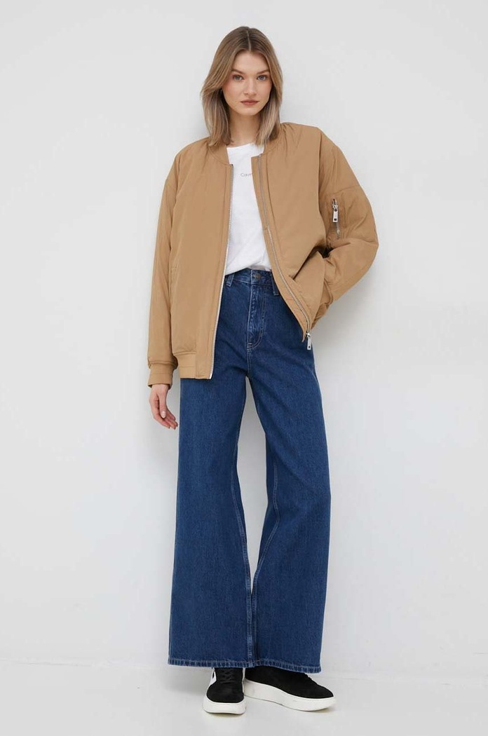 Calvin Klein kurtka bez kaptura beżowy K20K205001.PPYX