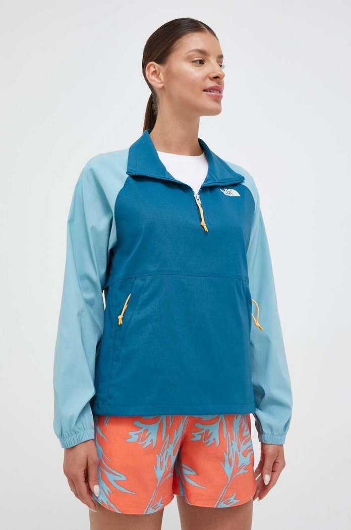 The North Face jacheta de exterior Class V Pullover cu captuseala turcoaz NF0A534PP6C1