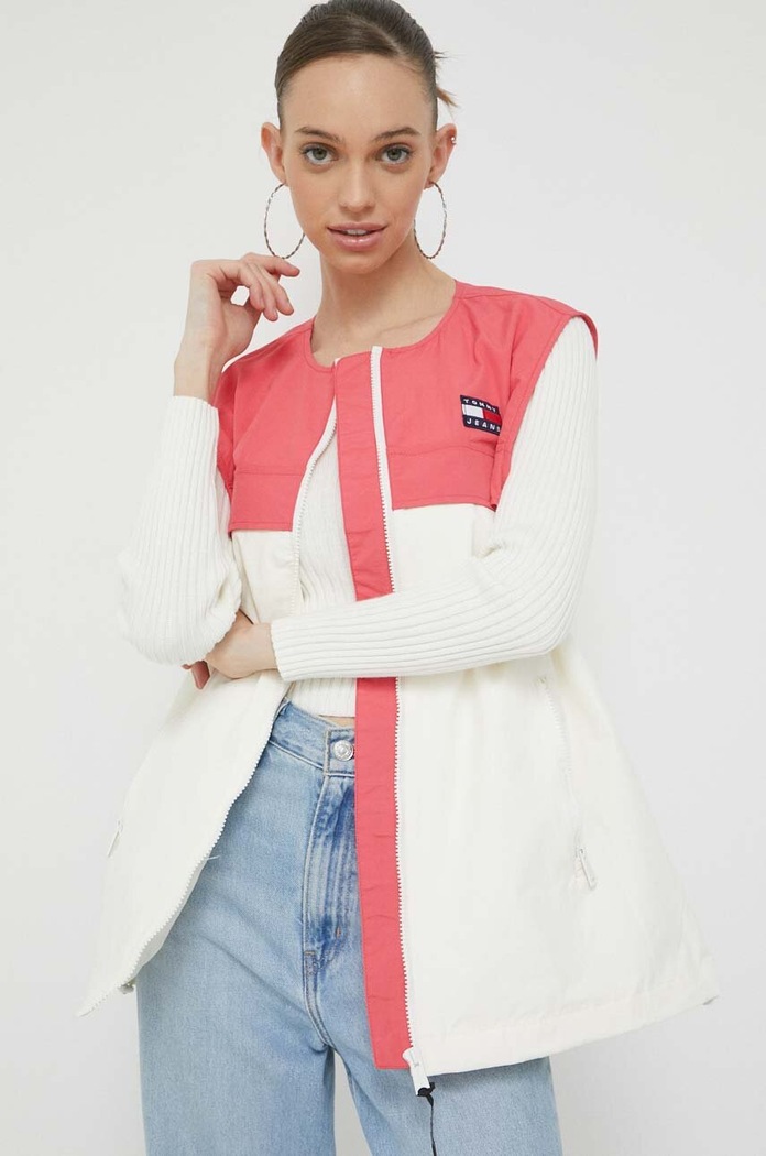 Tommy Jeans vesta cu captuseala roz DW0DW15339.PPYX