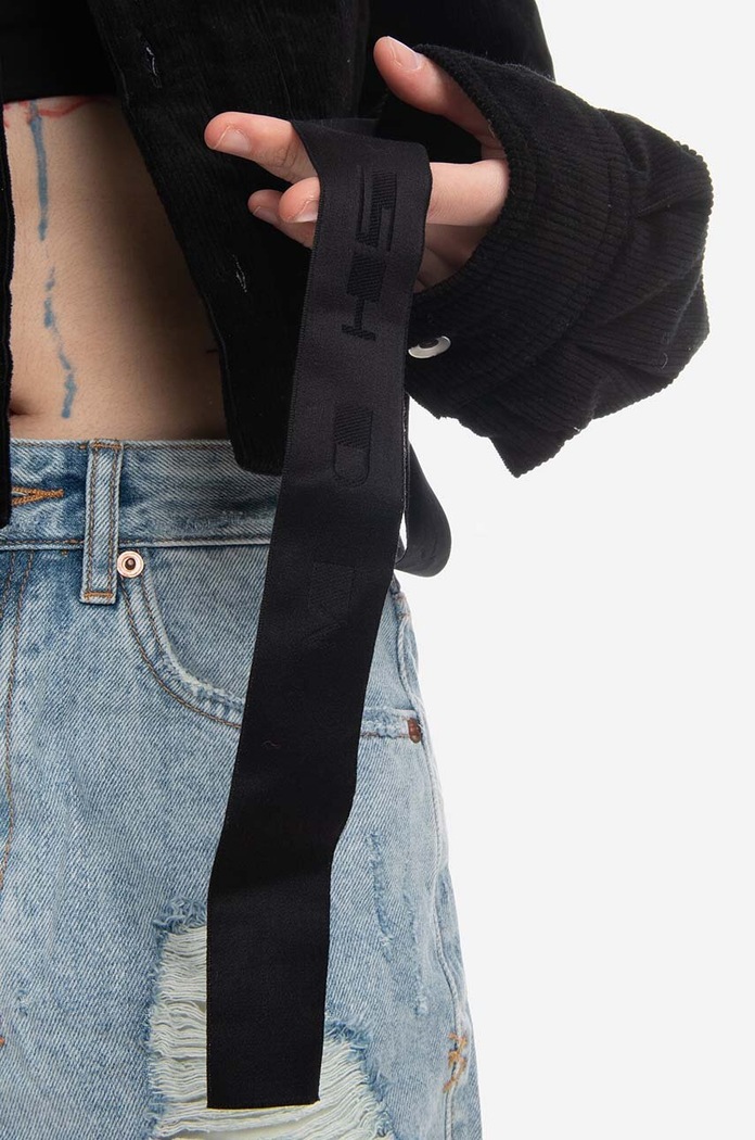Rick Owens kurtka Cropped Outershirt czarny DS02B4706.VS.BLACK