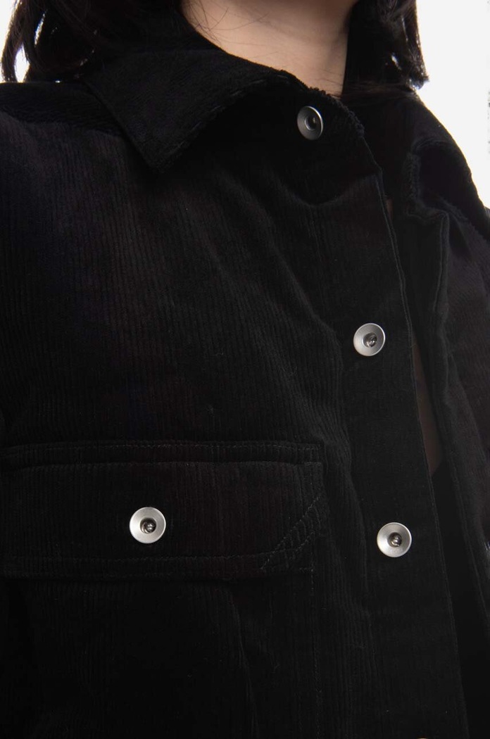 Rick Owens kurtka Cropped Outershirt DS02B4706.VS.BLACK czarny