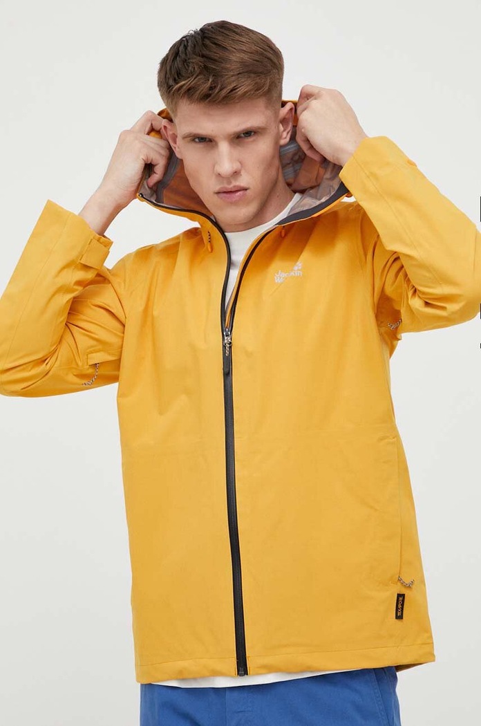Outdoorová bunda Jack Wolfskin Highest Peak nezateplené žlutá 1115131