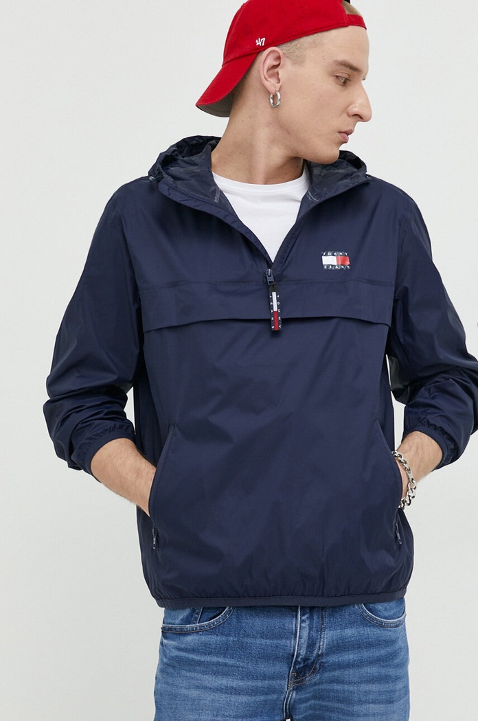 Bunda Tommy Jeans přechodné námořnická modř DM0DM15906.PPYX