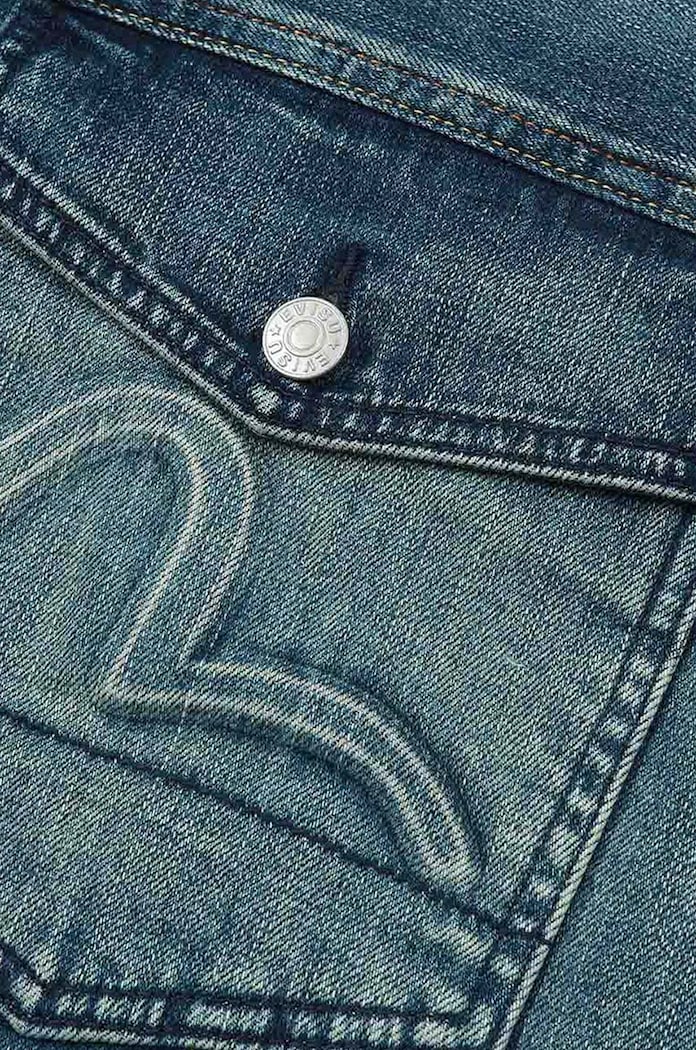 Džínová bunda Evisu Kamon Embossed Denim Jacket 2ESHTM3DJ710LFCS