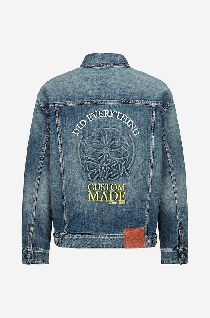 Džínová bunda Evisu Kamon Embossed Denim Jacket 2ESHTM3DJ710LFCS