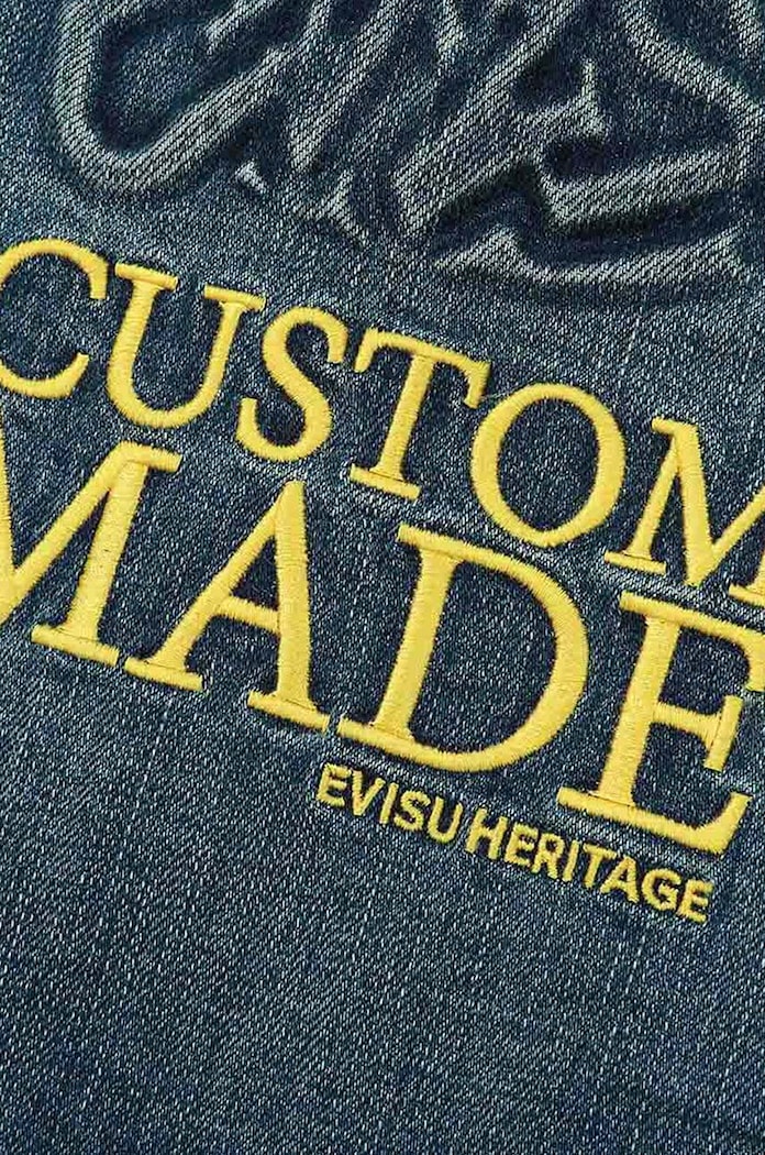 Džínová bunda Evisu Kamon Embossed Denim Jacket 2ESHTM3DJ710LFCS