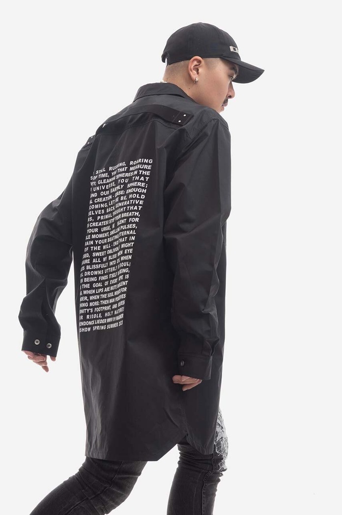 Rick Owens geacă Woven Jumbo DU01C6753.MUEP3.BLACK negru SS23