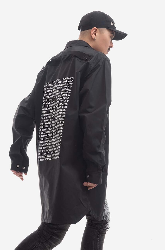 Rick Owens geacă Woven Jumbo DU01C6753.MUEP3.BLACK negru SS23