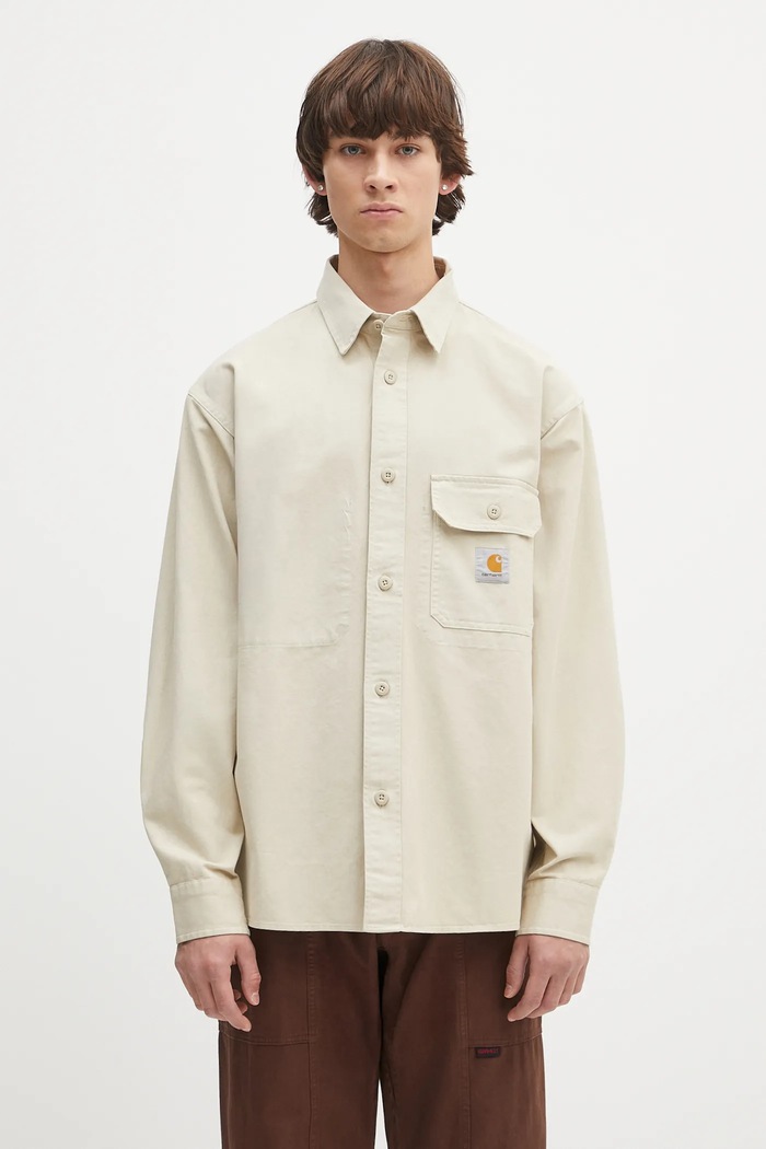 Carhartt WIP cotton shirt Reno Shirt Jac cotton beige I031447.2LPGD