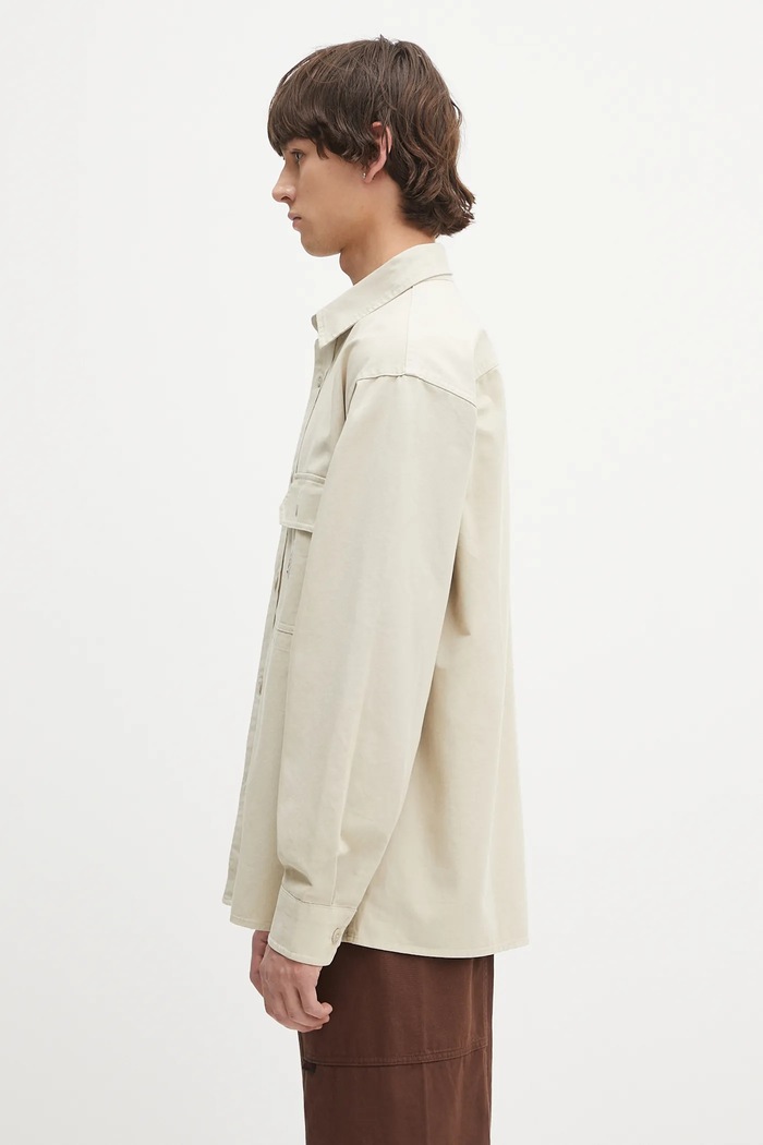 Carhartt WIP cotton shirt Reno Shirt Jac I031447.2LPGD beige SS25