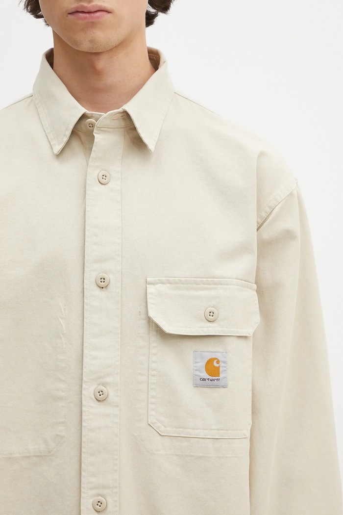 Carhartt WIP cotton shirt Reno Shirt Jac beige I031447.2LPGD