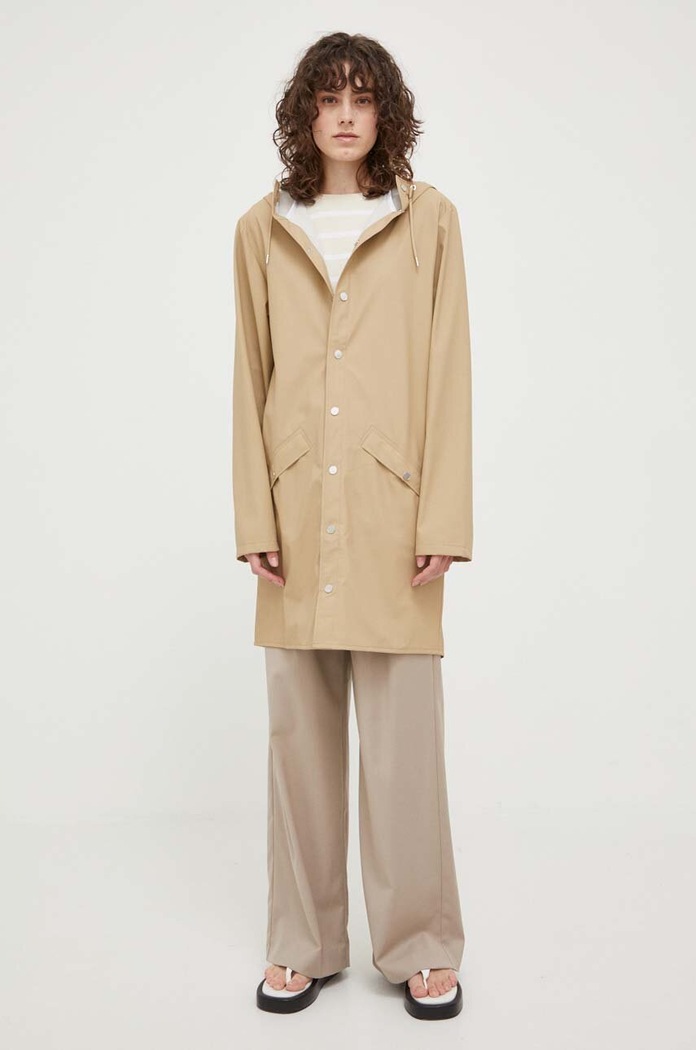 Rains Nepromokavá bunda Rains 12020 Long Jacket 12020.24 béžová SS25
