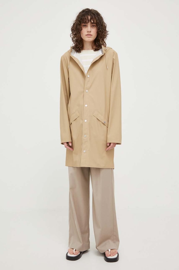 Rains Nepromokavá bunda Rains 12020 Long Jacket 12020.24 béžová SS25