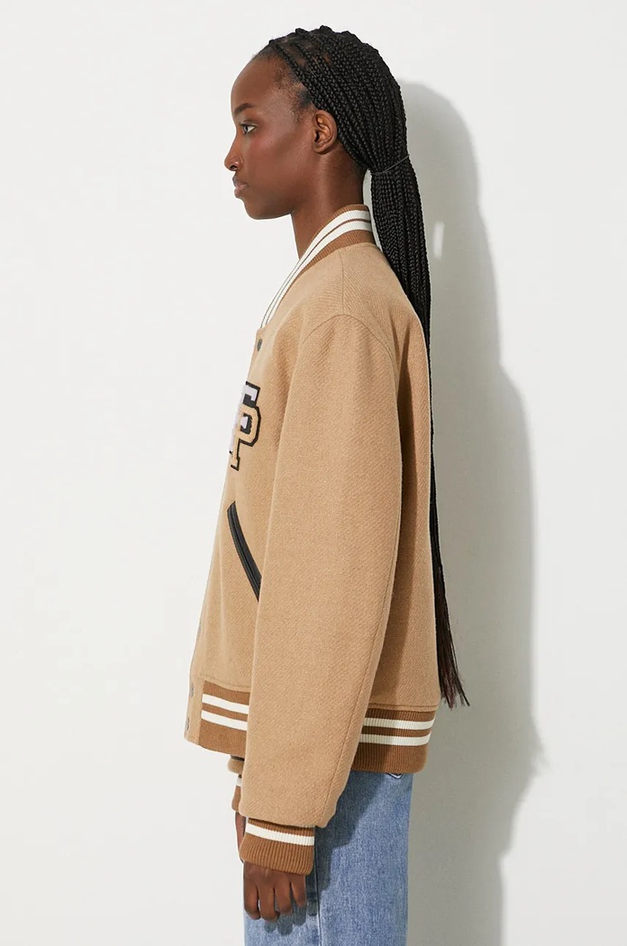 Vlněná bomber bunda Filling Pieces Varsity Jacket 81422209985 hnědá SS23