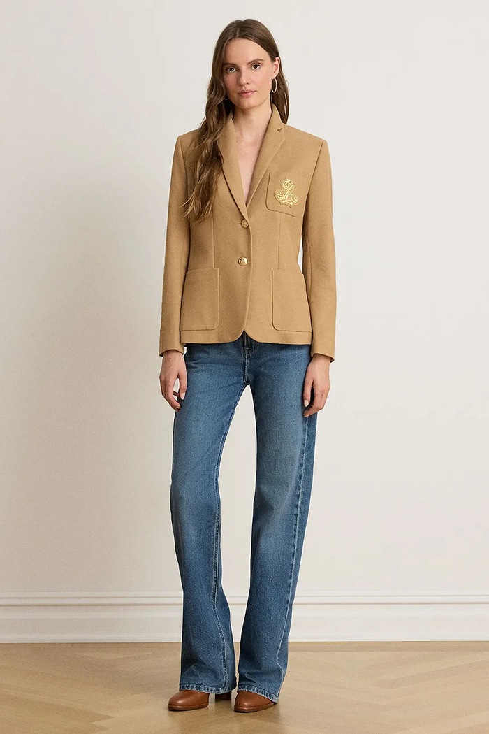 Lauren Ralph Lauren Marynarka jednorzędowa damska bawełniana z elastanem 200797305