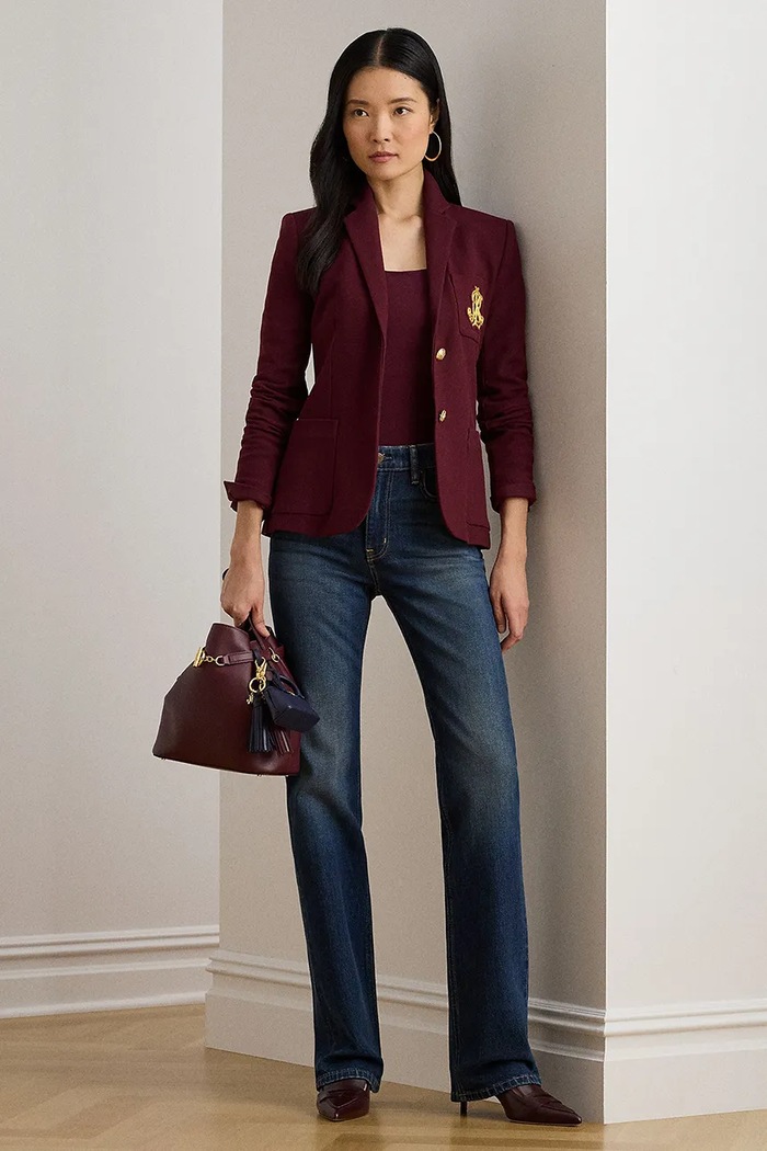 Ρούχα Σακάκι Lauren Ralph Lauren 200797305 μπορντό