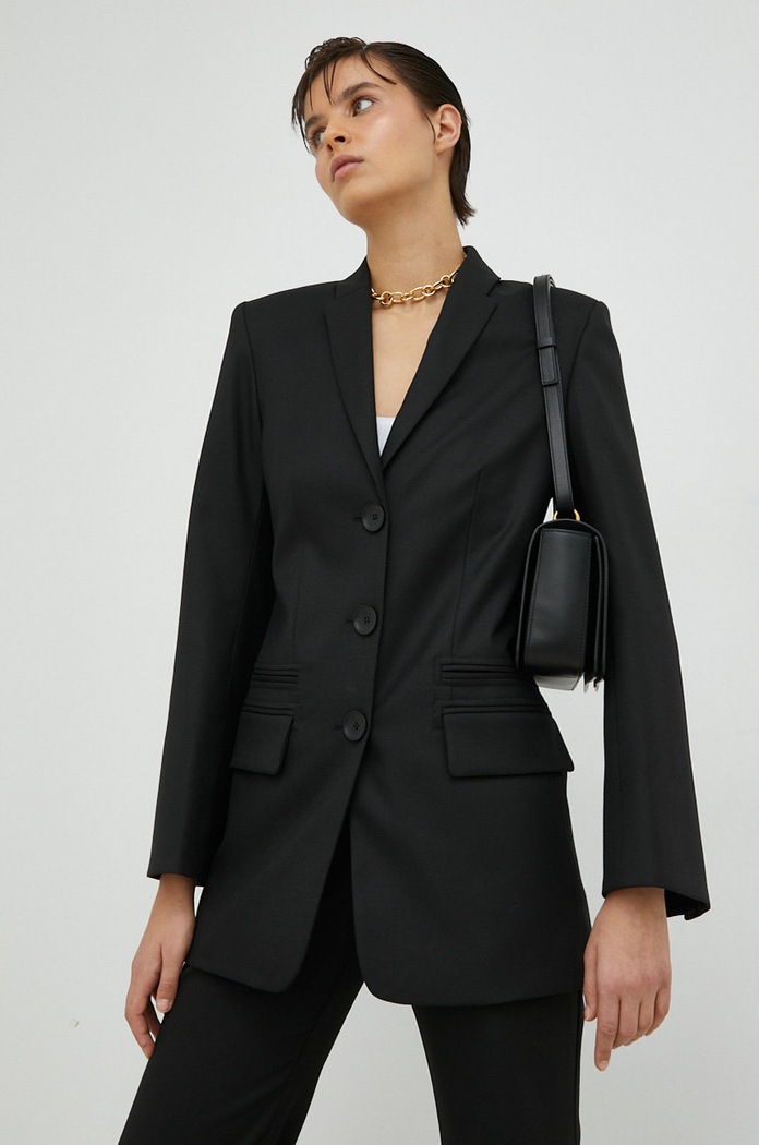 By Malene Birger marynarka tkanina czarny Q71447003