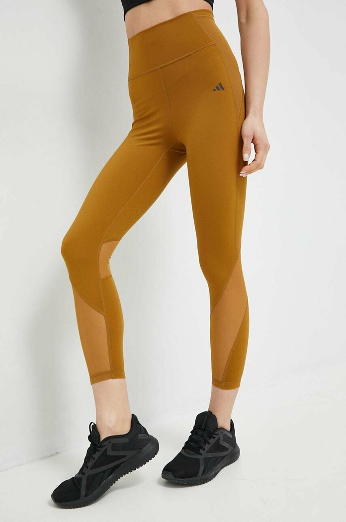 Tréninkové legíny adidas Performance Tailored pletenina hnědá HR5426