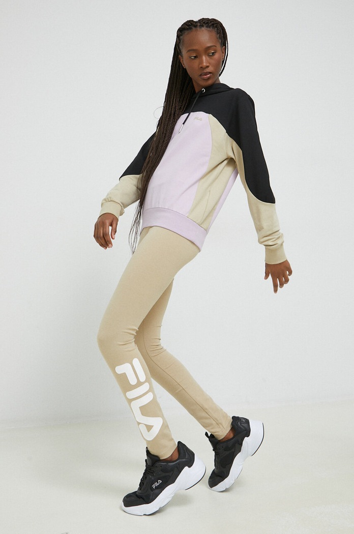 Fila legginsy Baek FAW0408 beżowy SS23