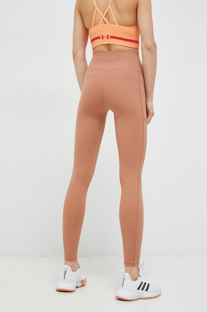 Odzież Roxy legginsy treningowe Heart Into It x Mizuno ERJNP03487 brązowy